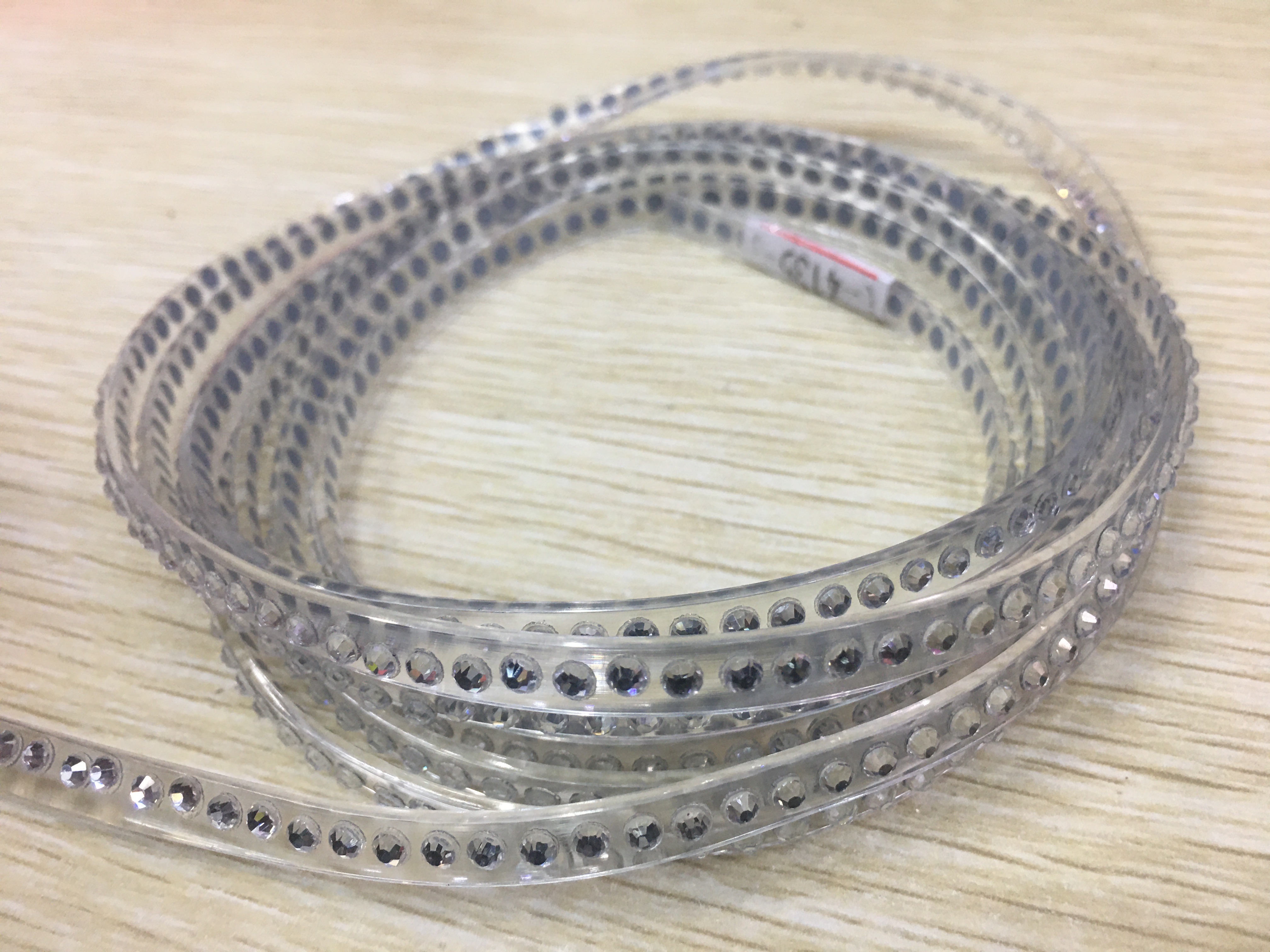 爆款高档女鞋鞋面材料超透明PVC水钻条罗马凉鞋钻装饰配件#pvc磨砂条详情1