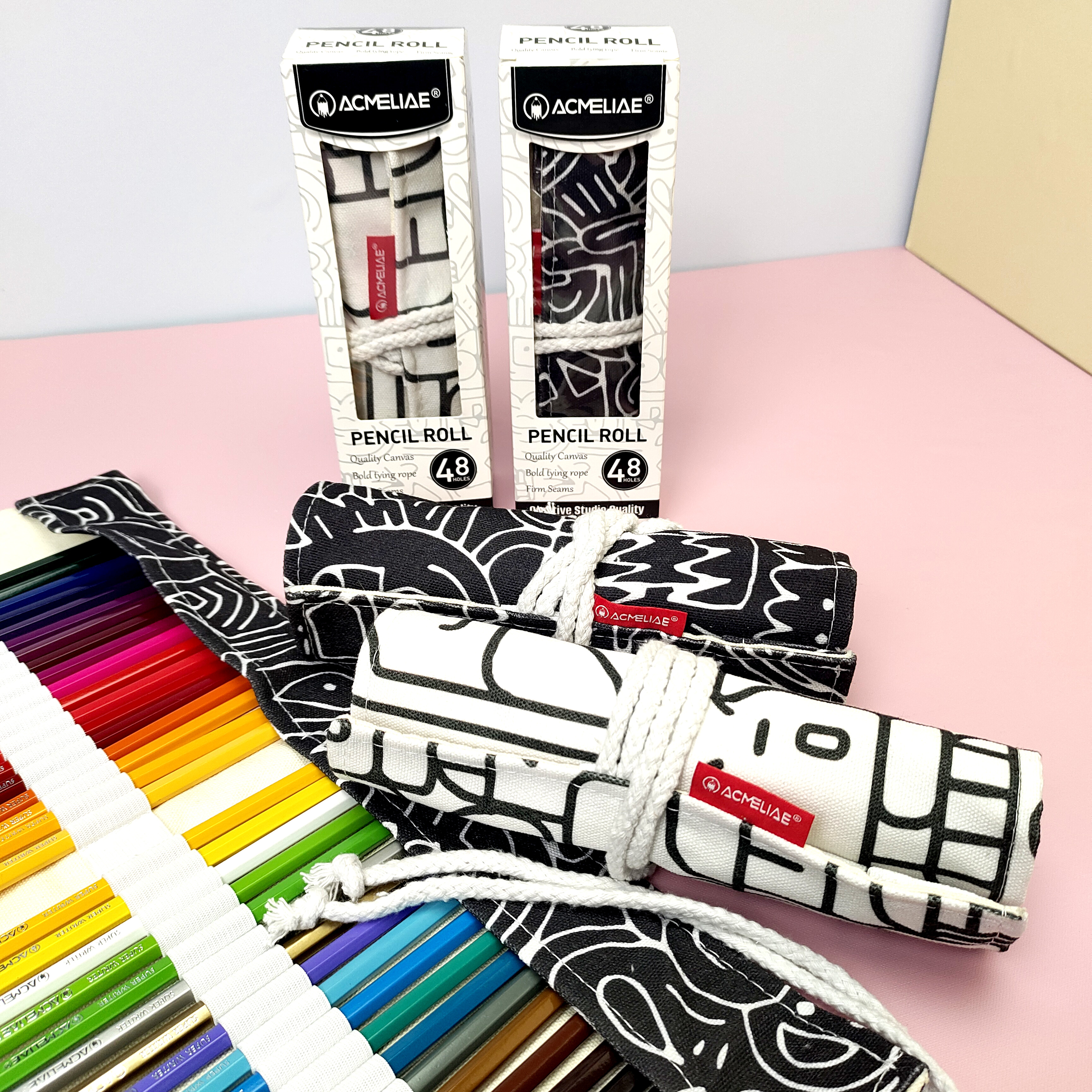 ACMELIAE PR-048 48PCS Cotton Printing Pencil Roll Application Scenario