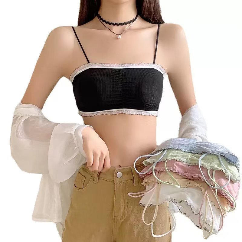 317# Export Middle East and Africa Women's halter without steel ring, lace cup face halter, comfortable back, sexy and interesting lingerie, beautiful back QNI Item Picture