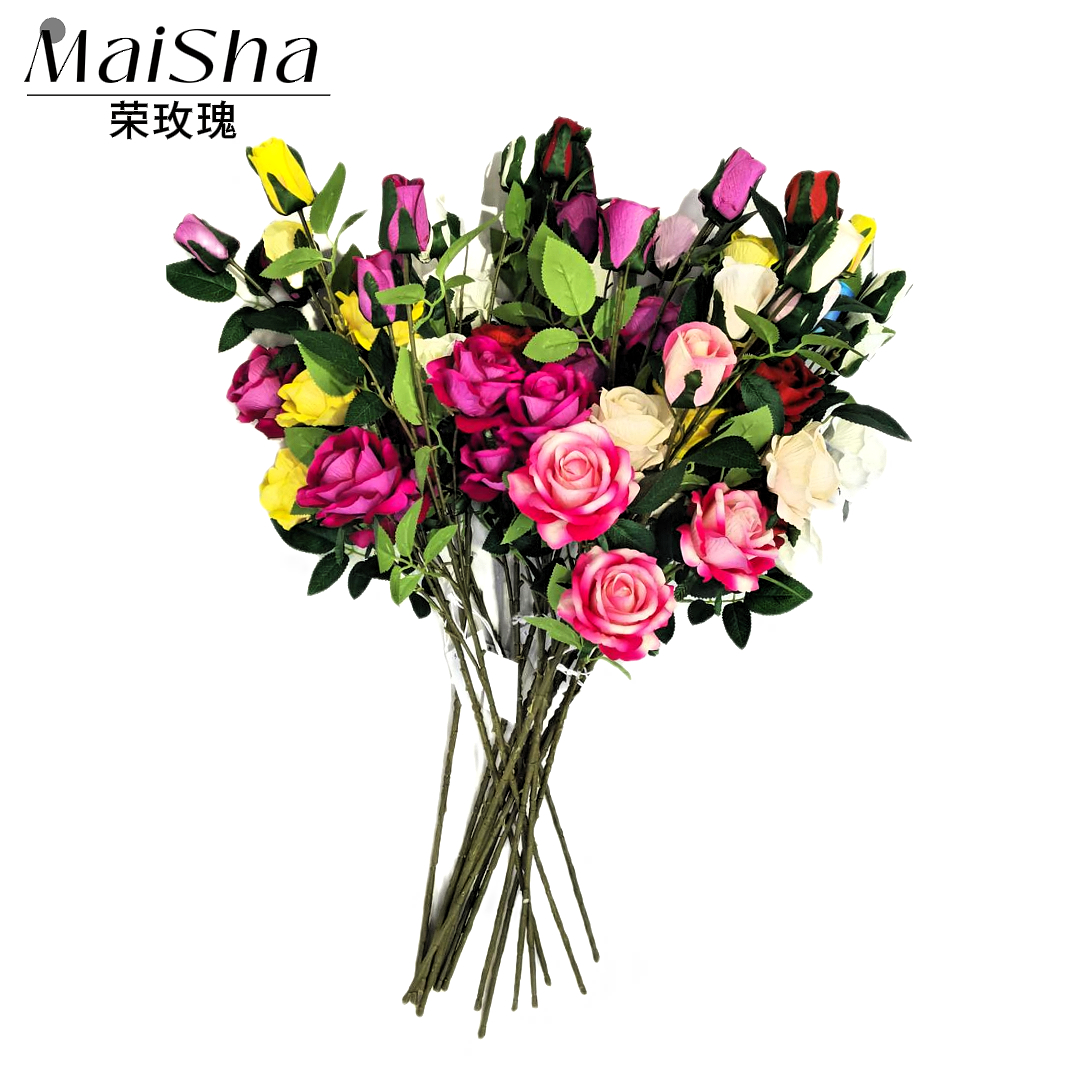 Multicolored bouquets, various artificial bouquets, floral art tapes, preserved flowers, decorative floral products pic 8