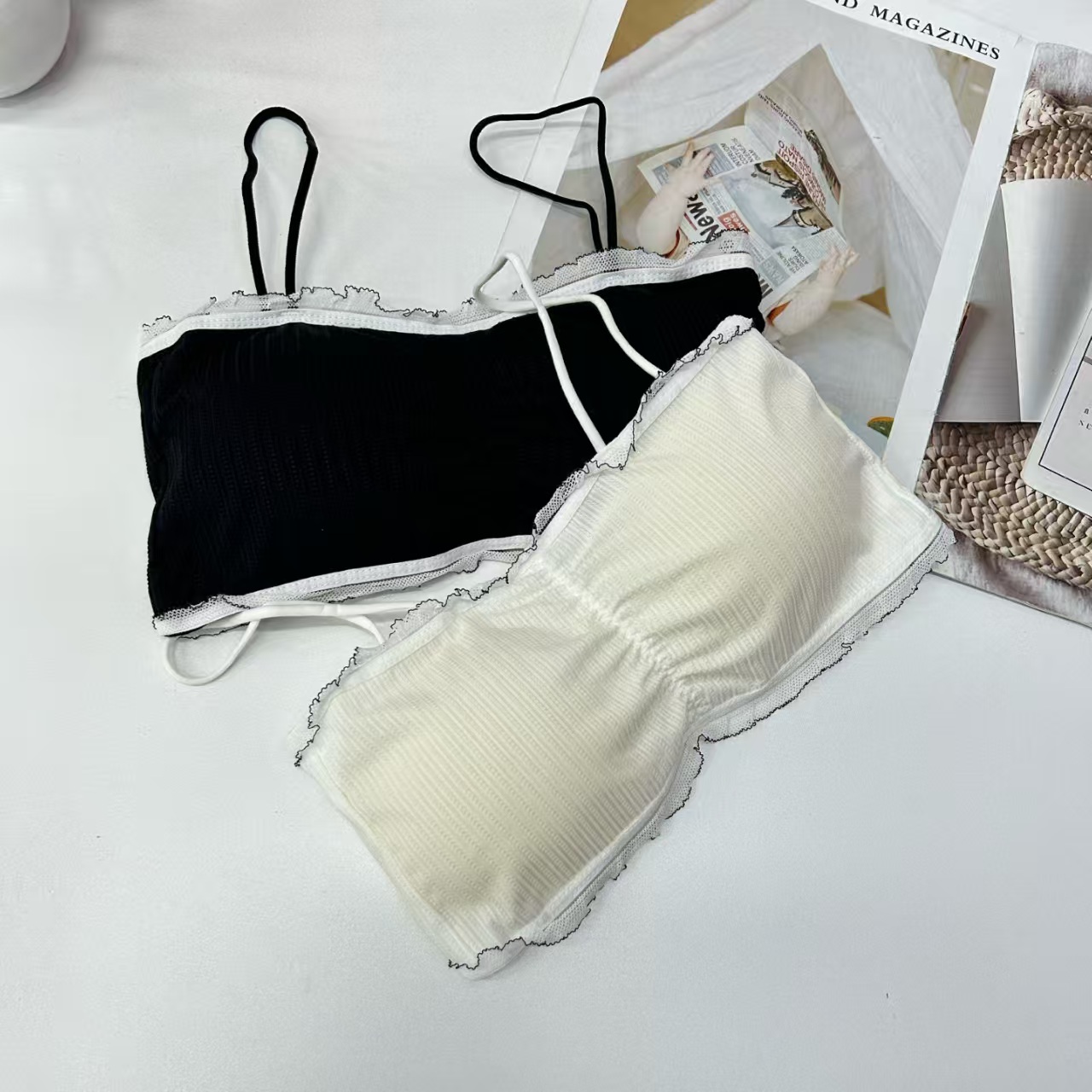 317# Export Middle East and Africa Women's halter without steel ring, lace cup face halter, comfortable back, sexy and interesting lingerie, beautiful back QNI full figure