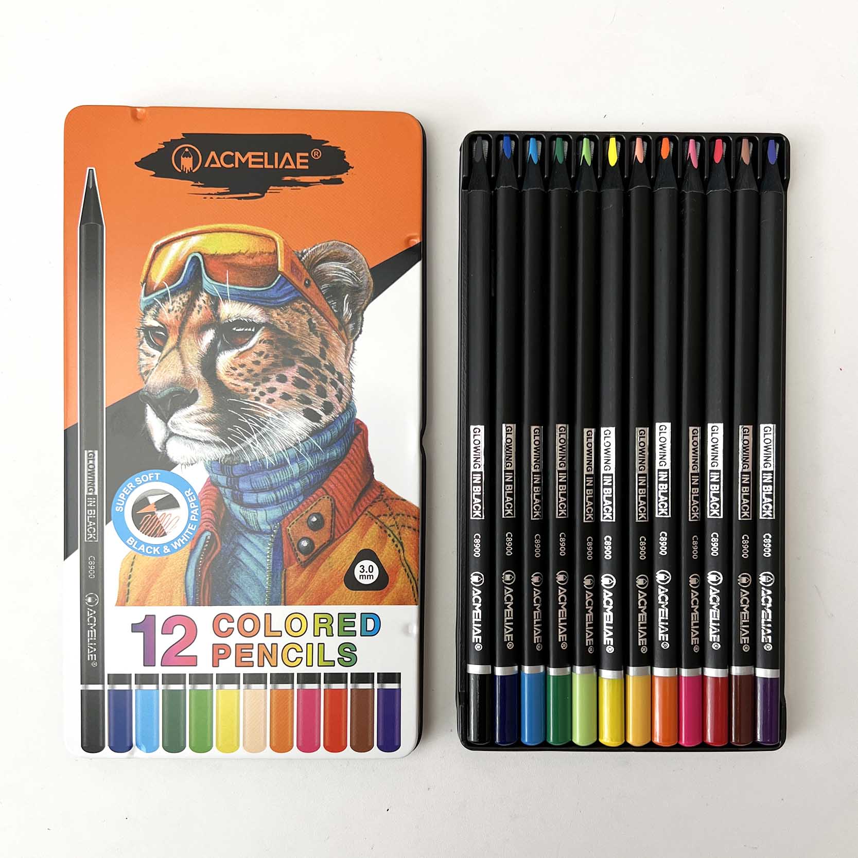 ACMELIAE 12PCS Highlight Color in Dark Paper/Tin Box full figure