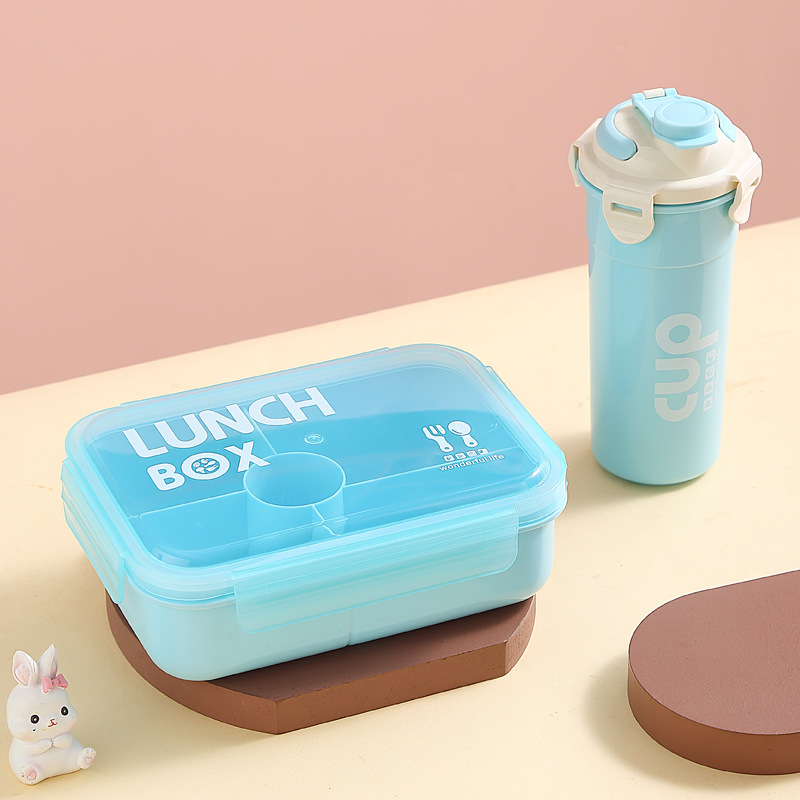 H226-379 compartments lunch box, office lunch box, microwave-heated bento box with tableware Application Scenario