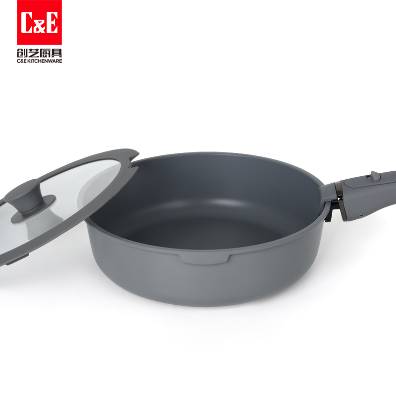 創(chuàng)藝廚具17件套不粘鍋可拆卸柄套裝一鍋多用鍋Cookware鋁鍋煎鍋鍋具套裝鍋詳情11