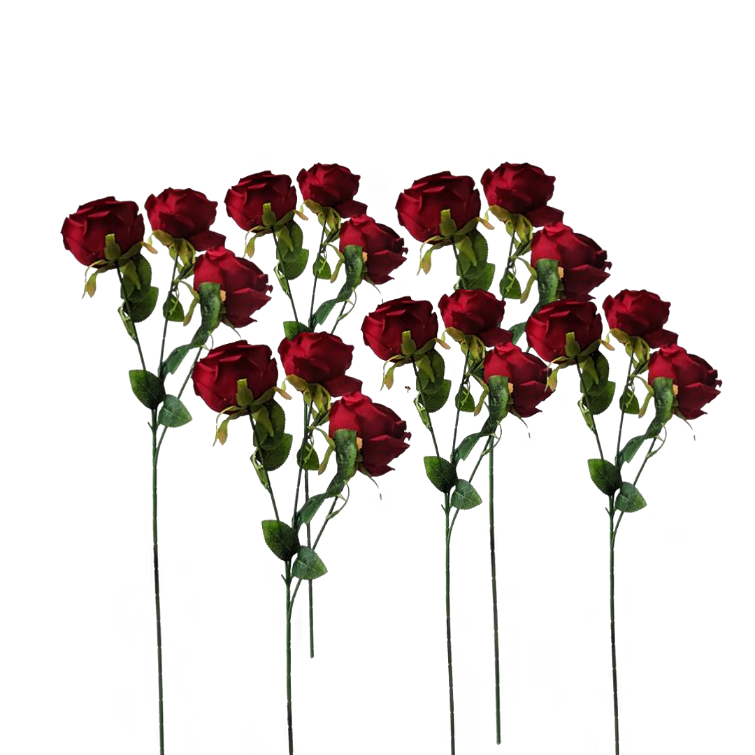 A red rose bouquet paired with a three-headed imperial concubine rose realistic flower arrangement, a simulated plant wall for wedding decoration, and a waterfall simulated floral arrangement Item Picture