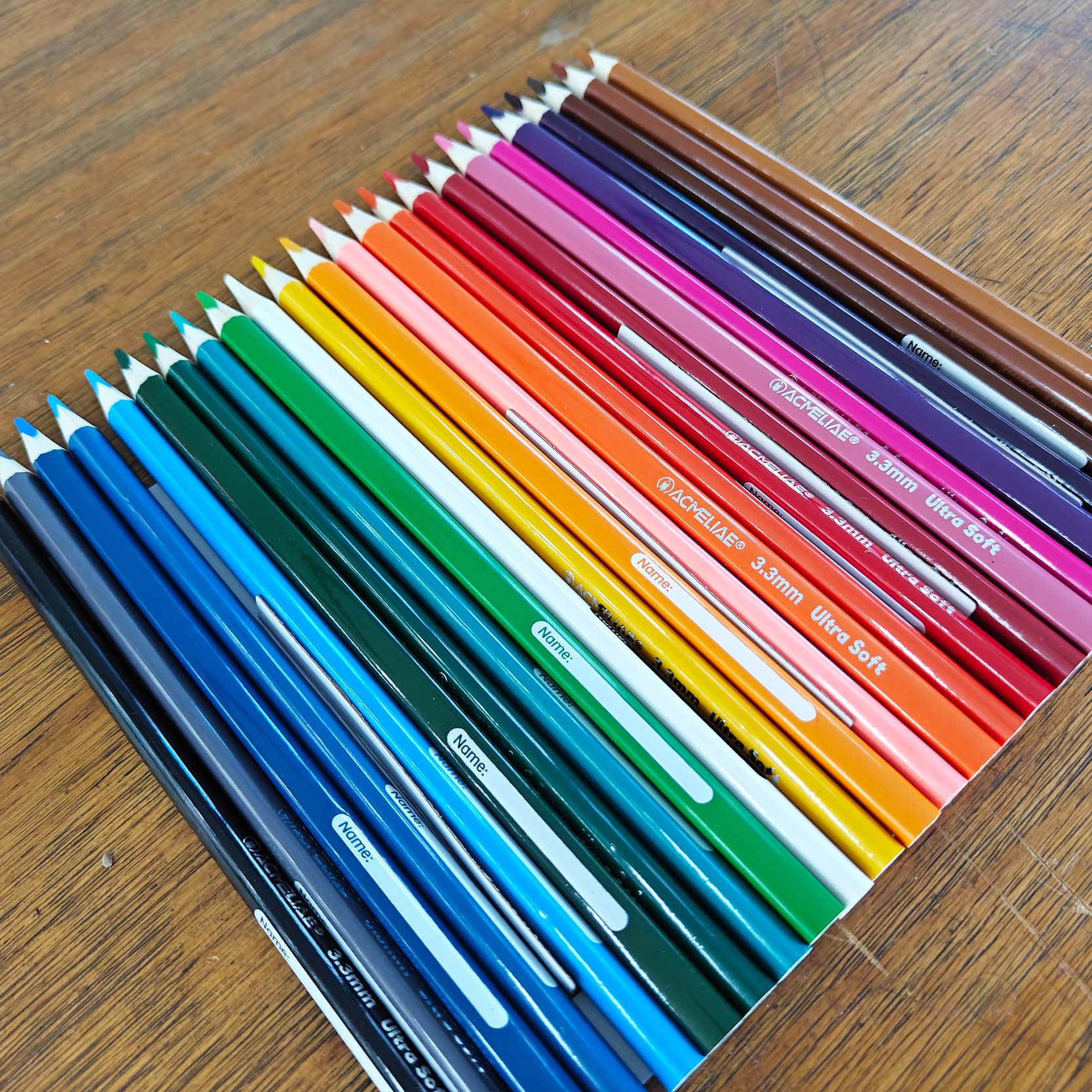 ACMELIAE 43055 24PCS 3.3mm Super Soft Lead Color Pencil details Picture