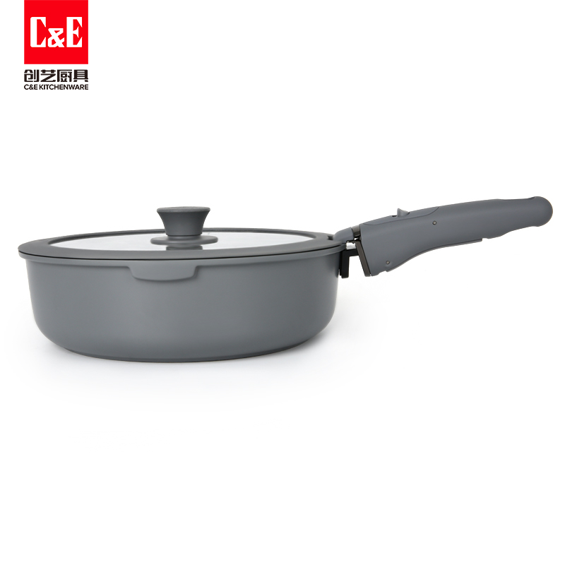 創(chuàng)藝廚具17件套不粘鍋可拆卸柄套裝一鍋多用鍋Cookware鋁鍋煎鍋鍋具套裝鍋詳情13