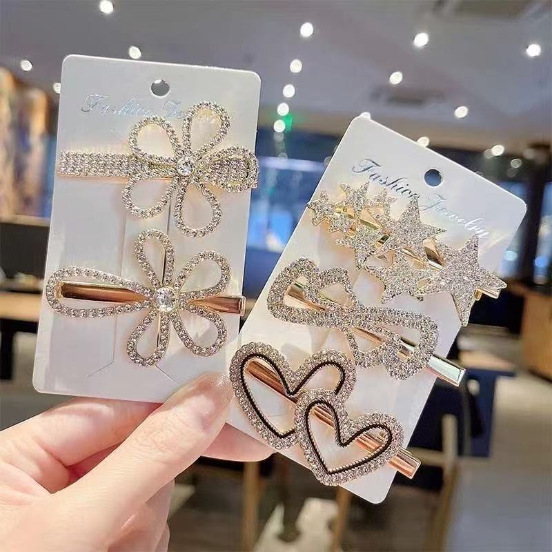 时尚发饰珍珠水钻发夹套装发卡抓 夹头饰发饰品女简约百搭