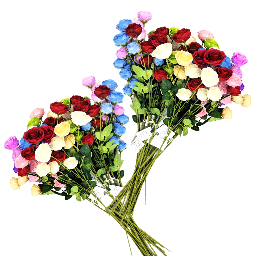 Multi-color artificial exquisite rose branch bouquets, realistic flower arrangements, artificial plant flowers, decorative flower waterfalls, and ornaments Application Scenario