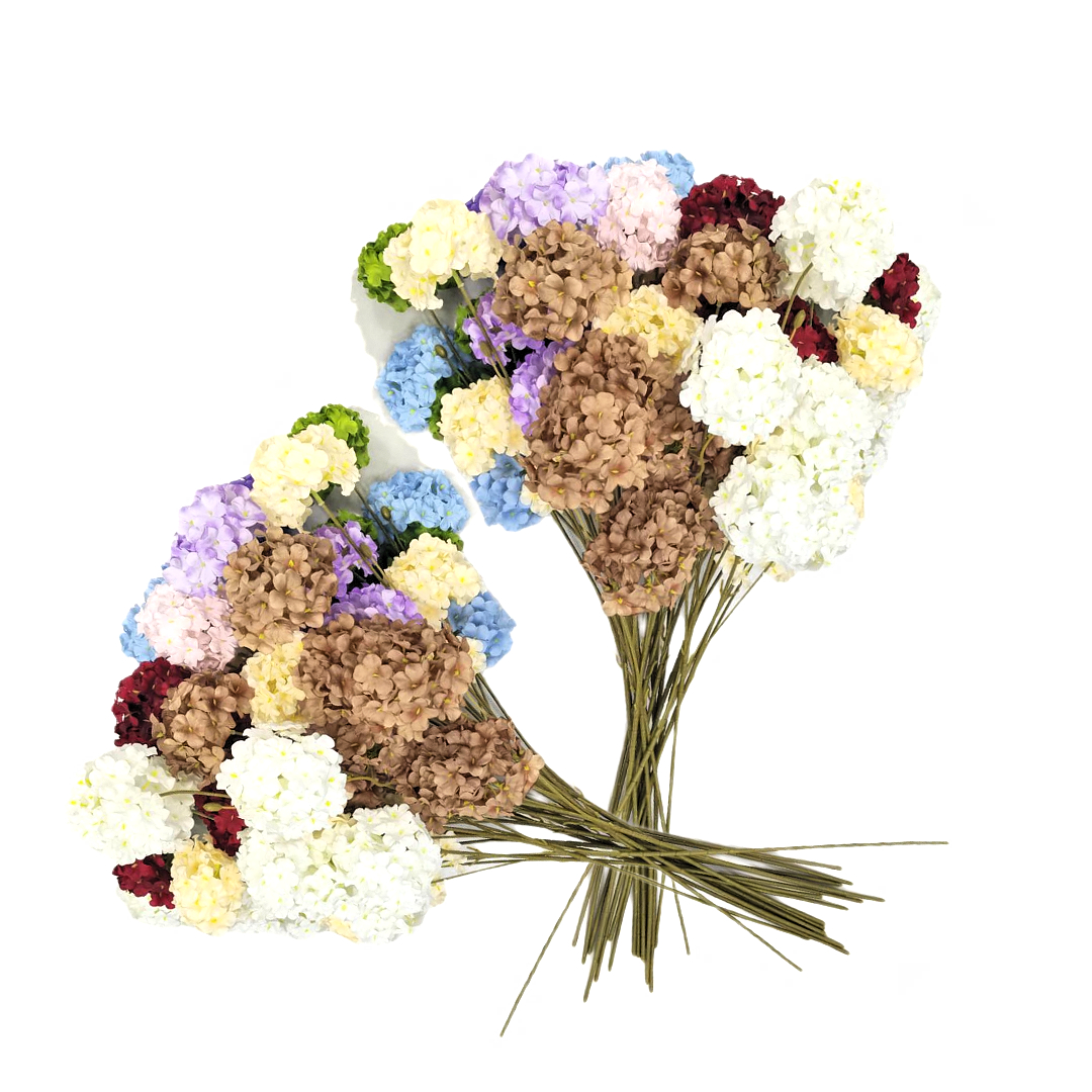 Colorful flower bouquets of various chrysanthemums and hydrangeas, floral art decorations, artificial flower combinations and flower sets Application Scenario