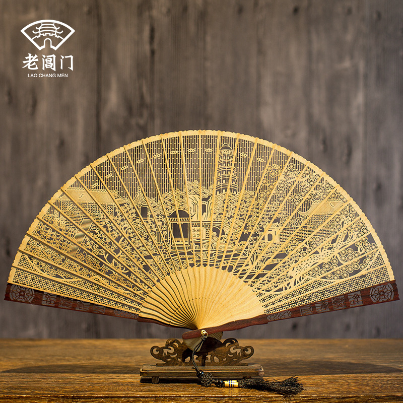 【批发订货】礼盒装中国风紫檀木扇子缅香木折扇檀香扇檀香木折扇