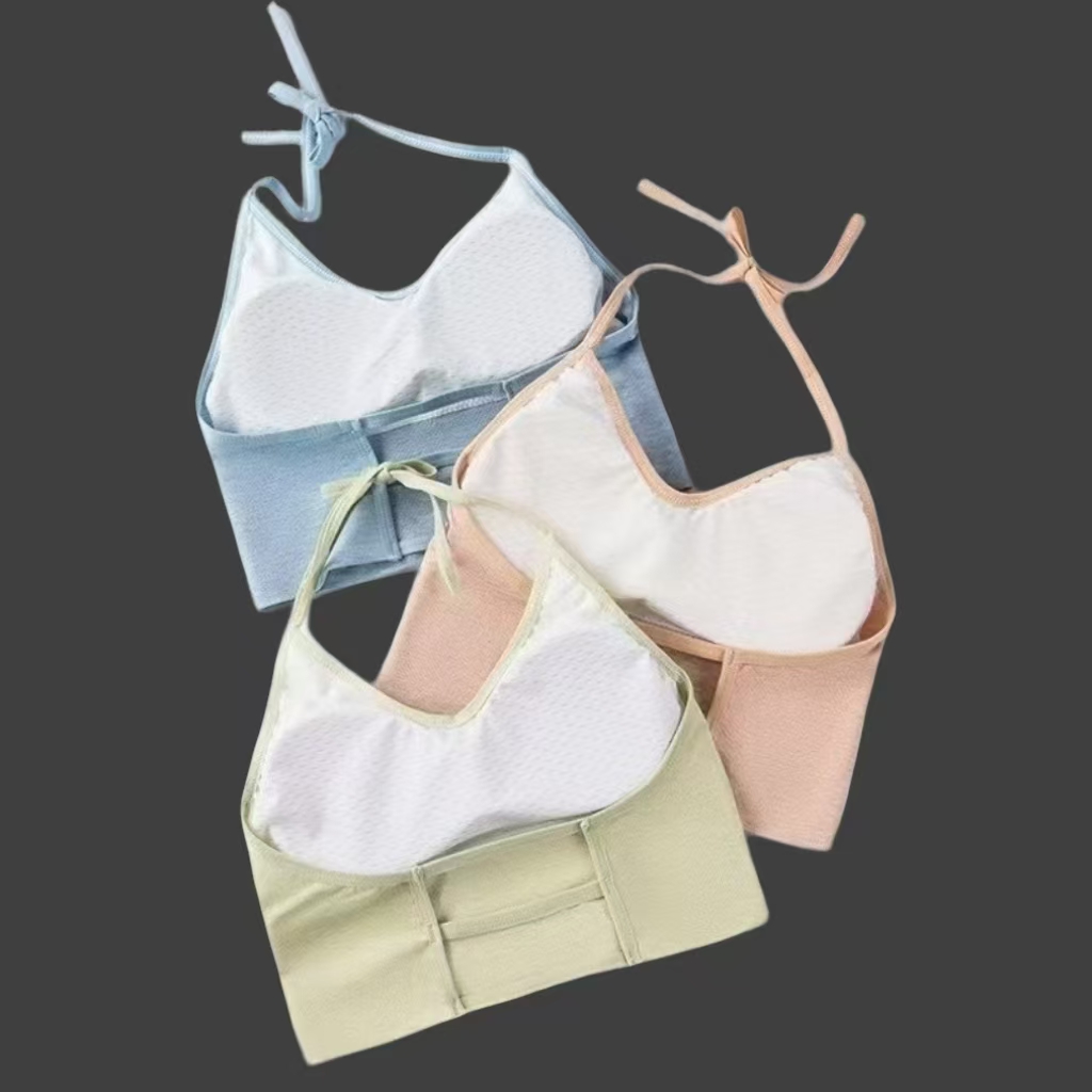 428# For export to the Middle East and Africa, there is a halter-neck style with a large backless and beautiful back. It features a strapless and body-hugging design that is seamless and free of steel rings. It is a sexy innerwear sports bra for women. QNI details Picture