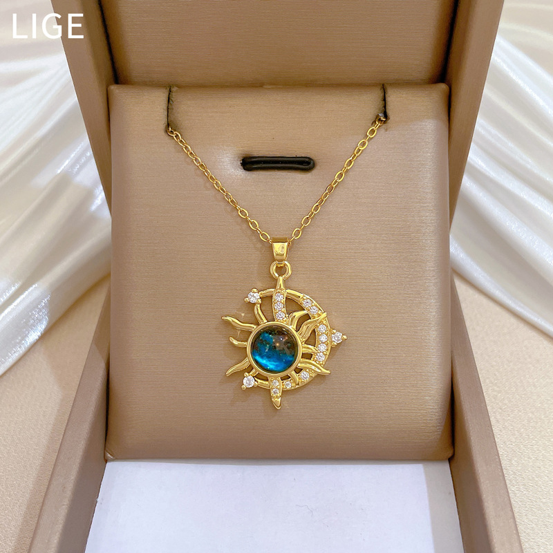 【钛钢】星月神话满钻轻奢气质华丽满钻项链女百搭锁骨链钛钢链条