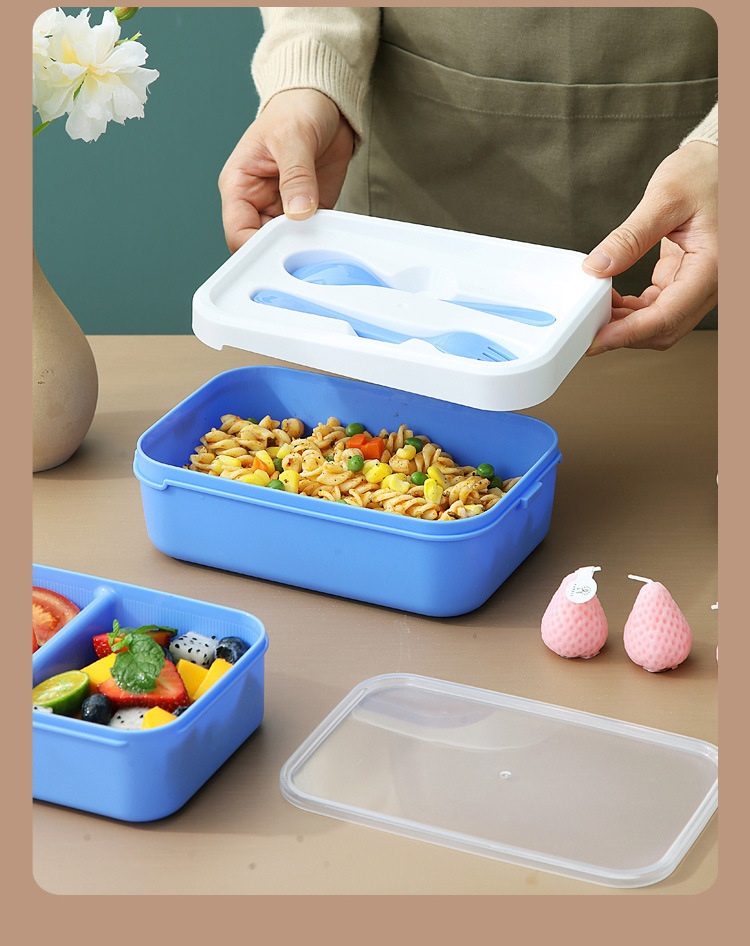 H226-356 lunch box, double-layer separated fruit preservation box for office workers, food-grade, microwave safe, large capacity for lunch detail image 7