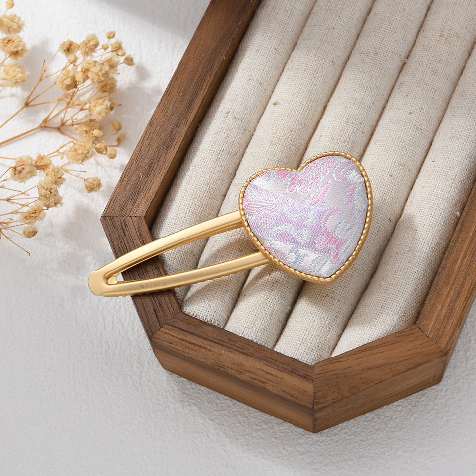 宋锦手工发夹中式国风边夹搭配汉服头饰百搭配饰