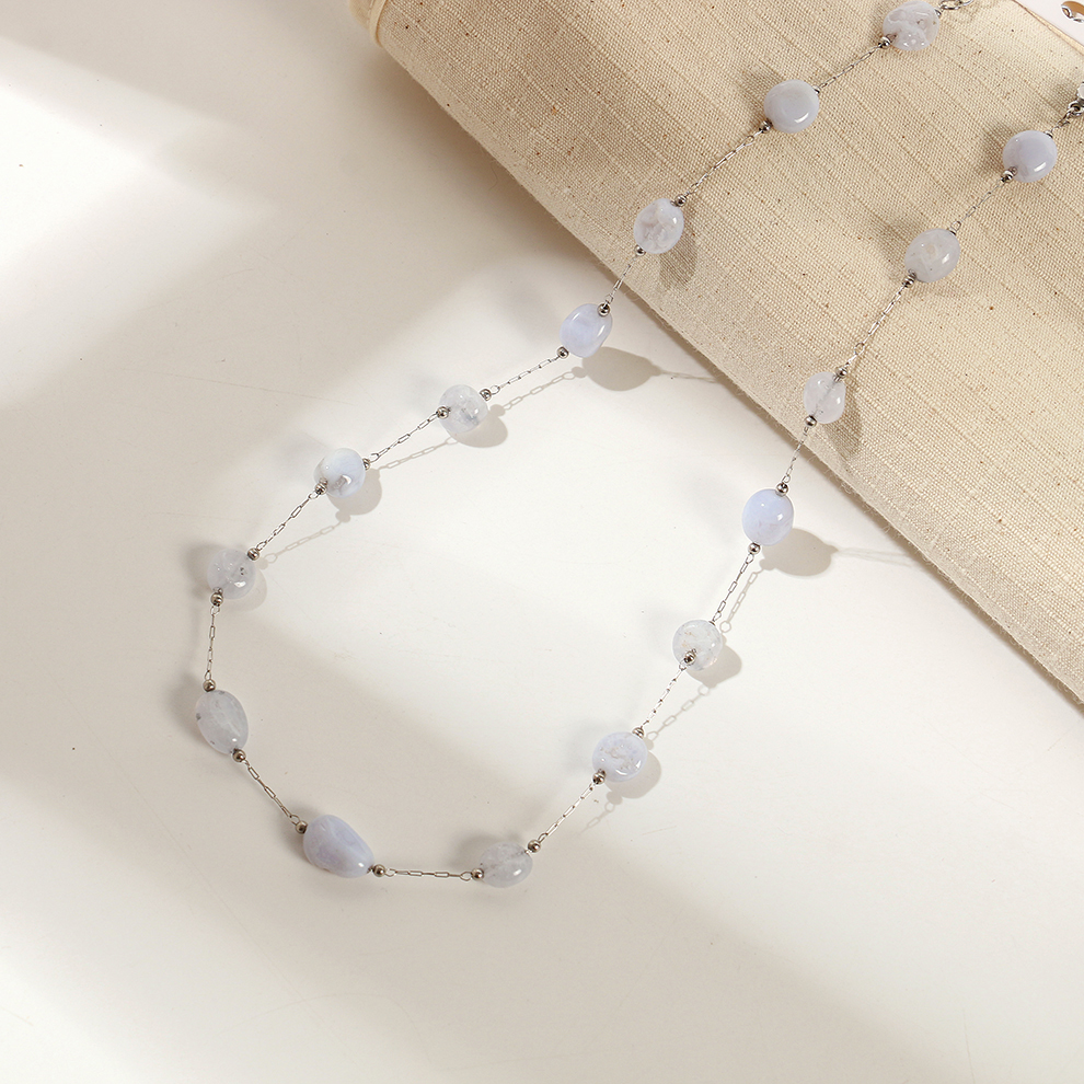 项链/珍珠/天然石项链/珍珠项链/银饰细节图