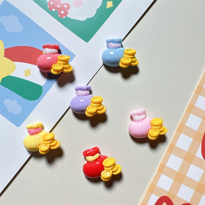 diy奶油胶小号彩色马卡龙钱袋材料发夹贴片手作自制挂件树脂配件