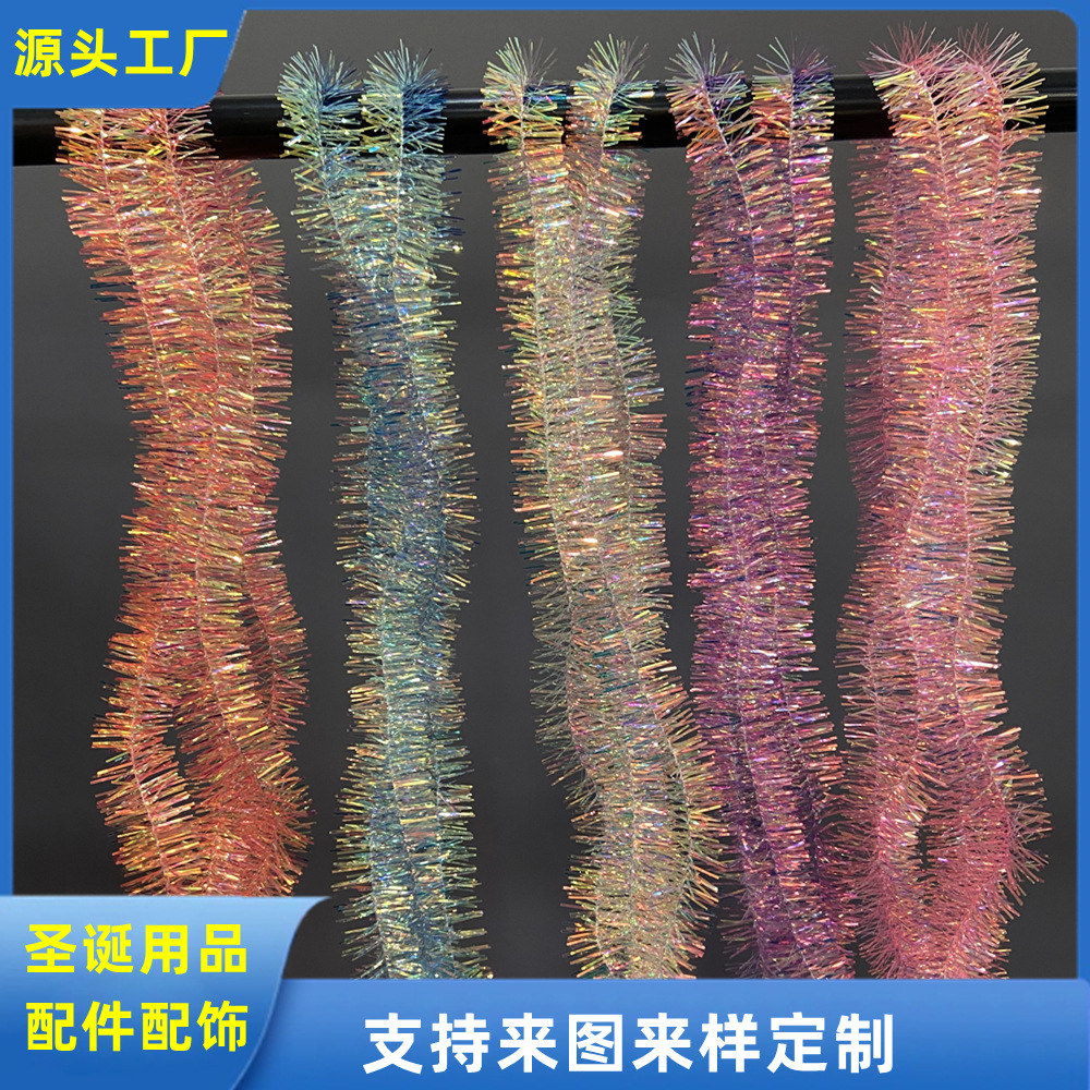 3cm彩虹膜毛条发夹发箍配饰彩条 猫耳朵饰品配件 圣诞七彩毛条