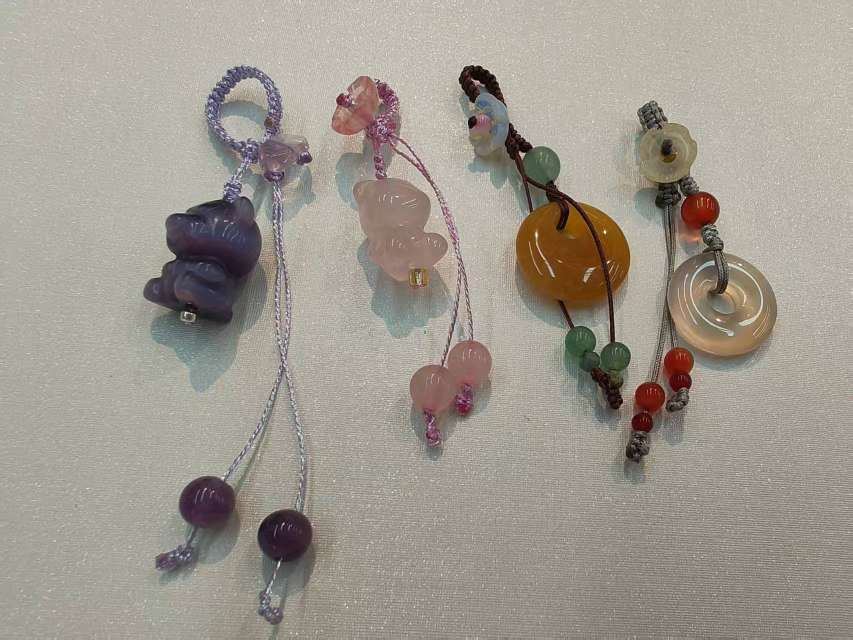 水晶猫眼新中式国风吊坠手链链钥匙扣