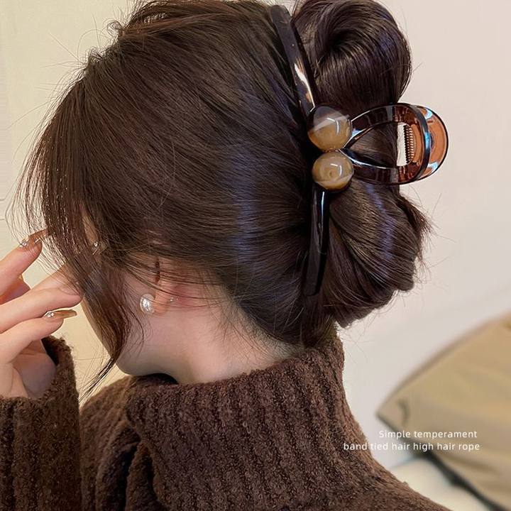 亚克力大号抓夹女2025新款高级感鲨鱼夹后脑勺盘发发夹美拉德发抓详情图4