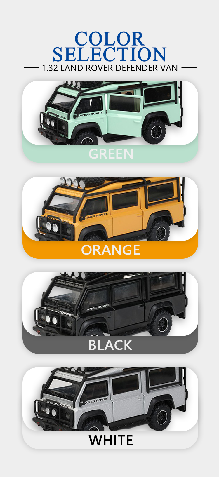 1:32 路虎卫士面包车仿真合金车模汽车模型金属玩具车摆件详情7