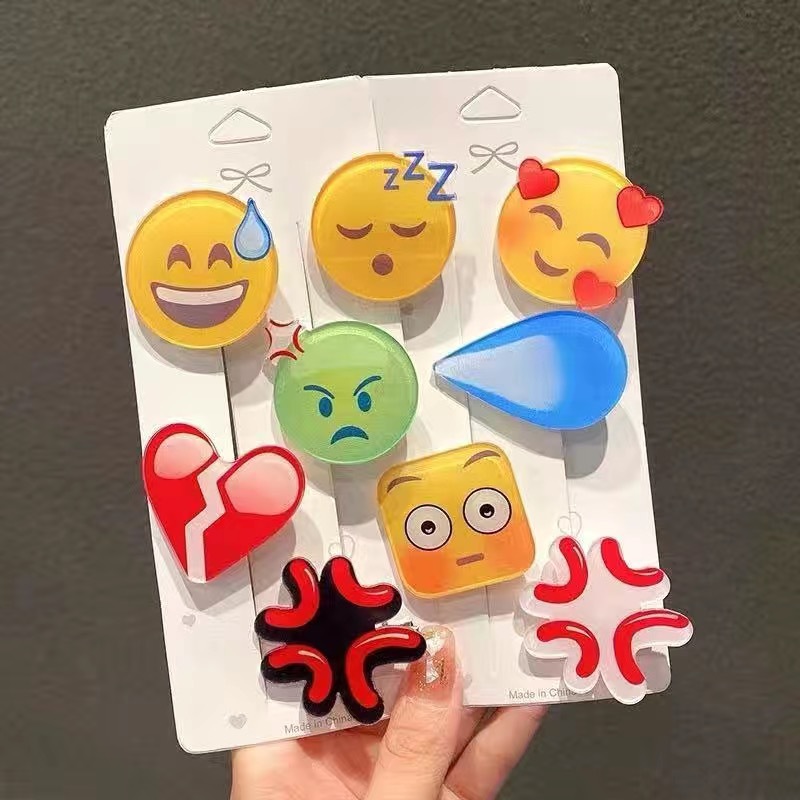 网红 表情包发夹emjio表情包流汗发夹同款可爱恶搞无语发饰刘海夹
