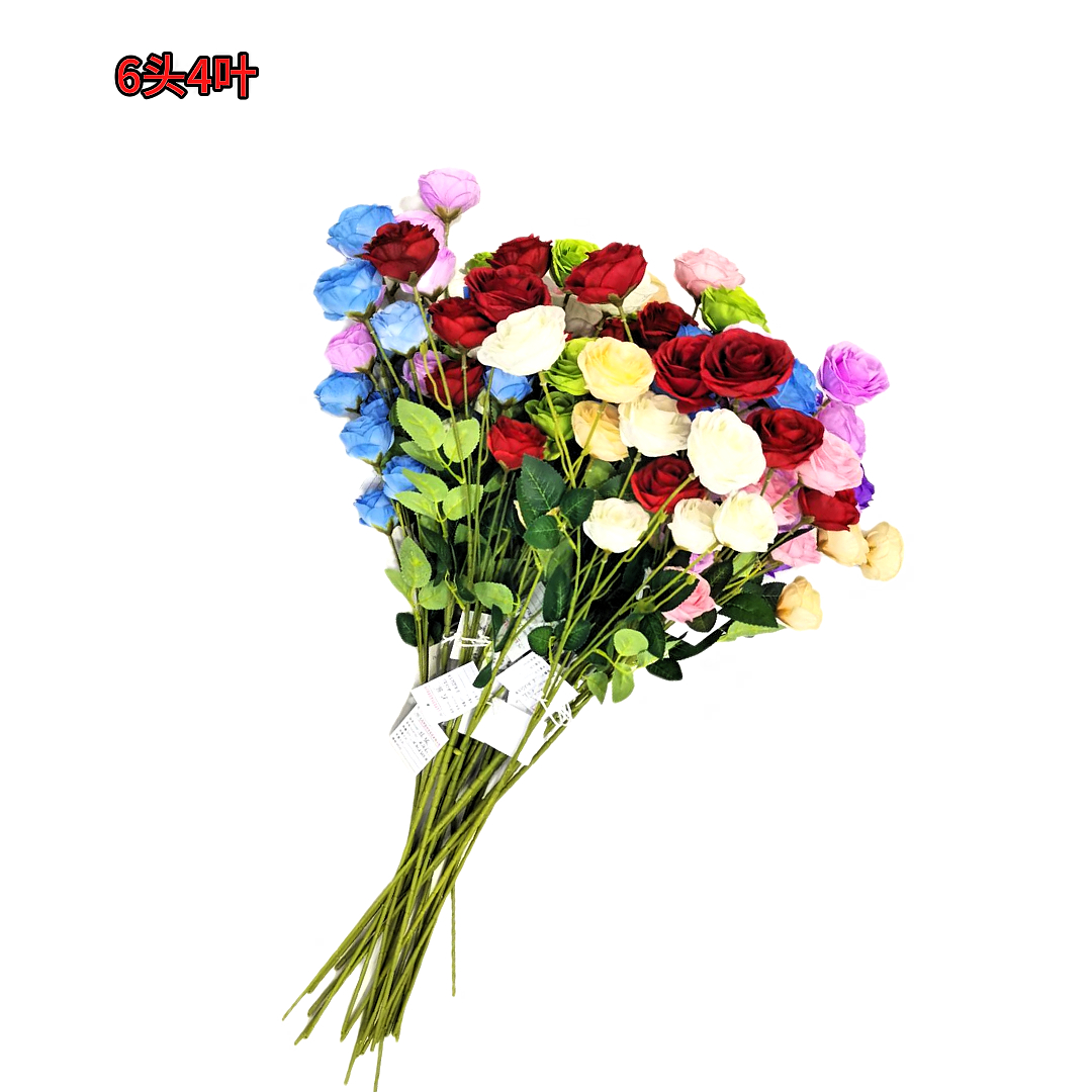 Multi-color artificial exquisite rose branch bouquets, realistic flower arrangements, artificial plant flowers, decorative flower waterfalls, and ornaments Specification image