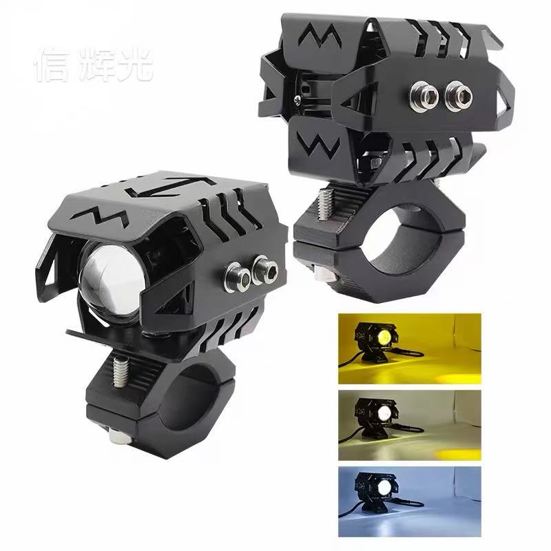 摩托车LED灯射灯透镜聚光灯白光黄光60W强光灯外置灯外贸款灯高亮