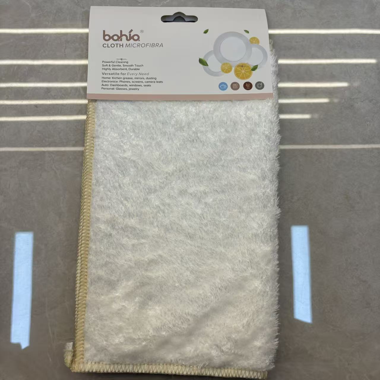 Three pieces of 27*30cm double-layer design, long-haired absorbent and oil-removing dishcloths and countertop cleaning cloths