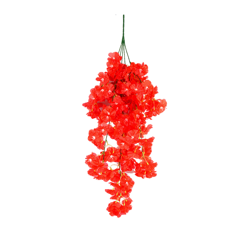 Fishing, cherry blossom wedding, snowfall, cherry blossom artificial flower ceiling, popular wedding hotel pendant, wedding banquet roof decoration details Picture