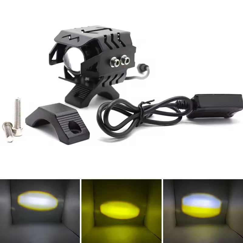 Motorcycle LED lights, spotlights, lenses, spotlights, white and yellow lights, 60W high-intensity lights, external lights, export model lights, high brightness details Picture