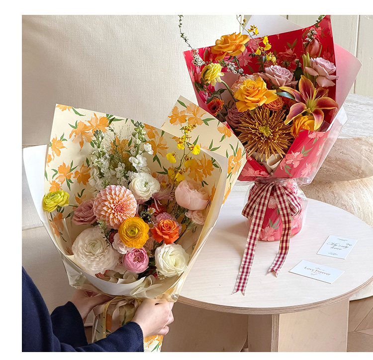 Xihua Nong Yuyin Paper Series Blooming Flower packaging, Ouya paper printing waterproof opp flower Shop Floral art materials wholesale pic 8