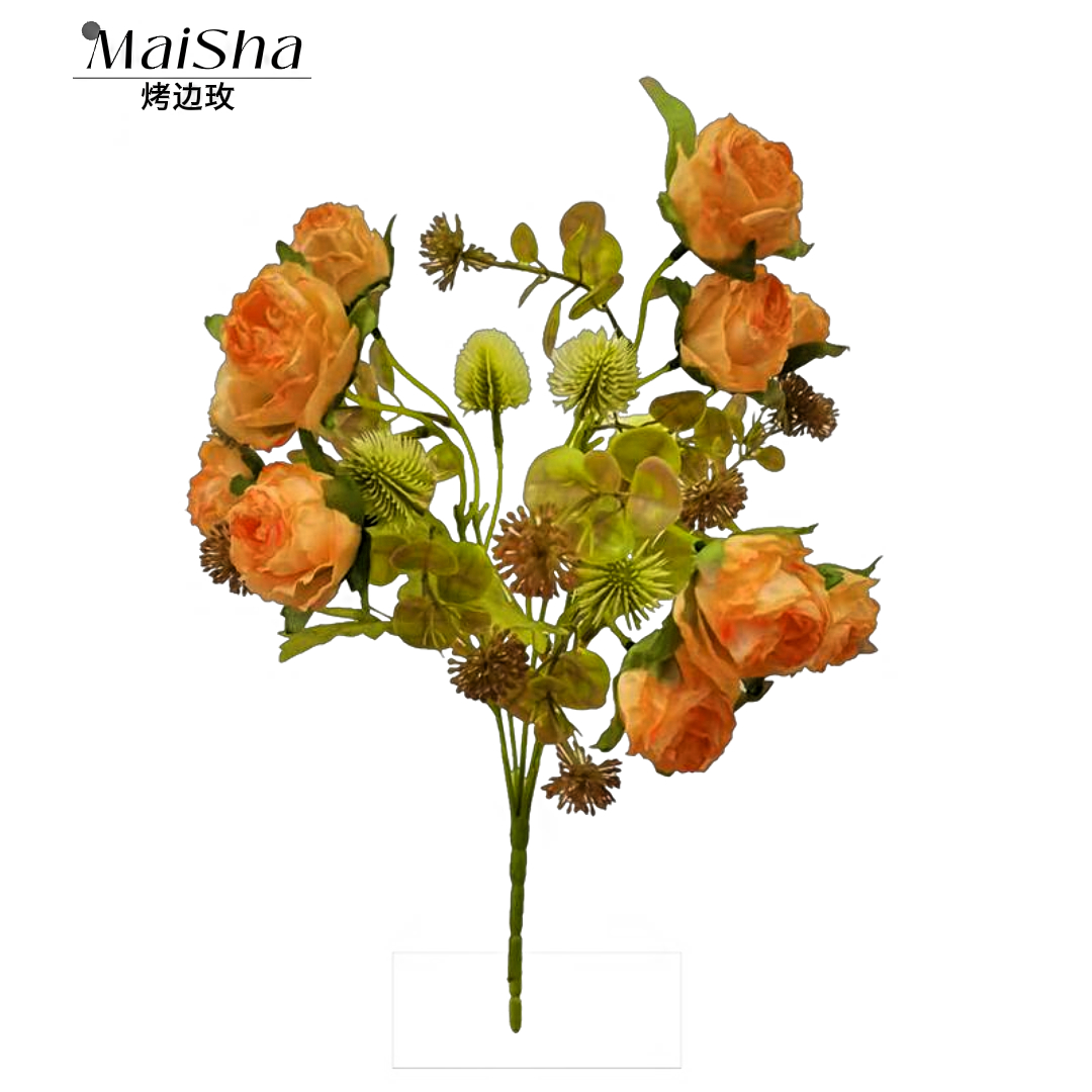 Rose bouquets, genuine baked edge rose arrangements, artificial plant walls, wedding decorations, artificial flowers, waterfall flower art arrangements