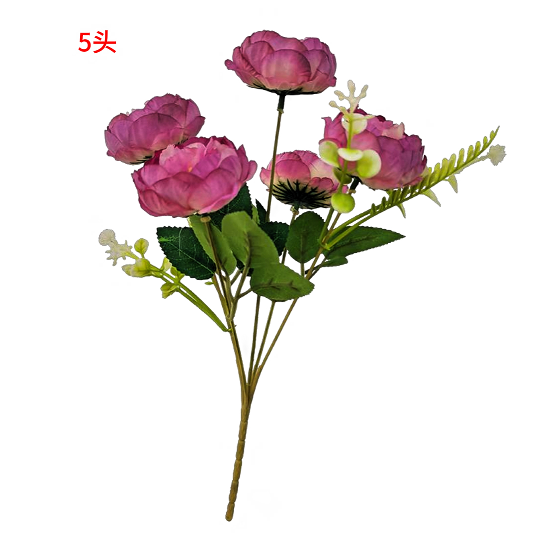 Pink exquisite peony bouquets, artificial flowers, fake flower bouquets, wedding background floral art supplies, multi-purpose decoration Specification image