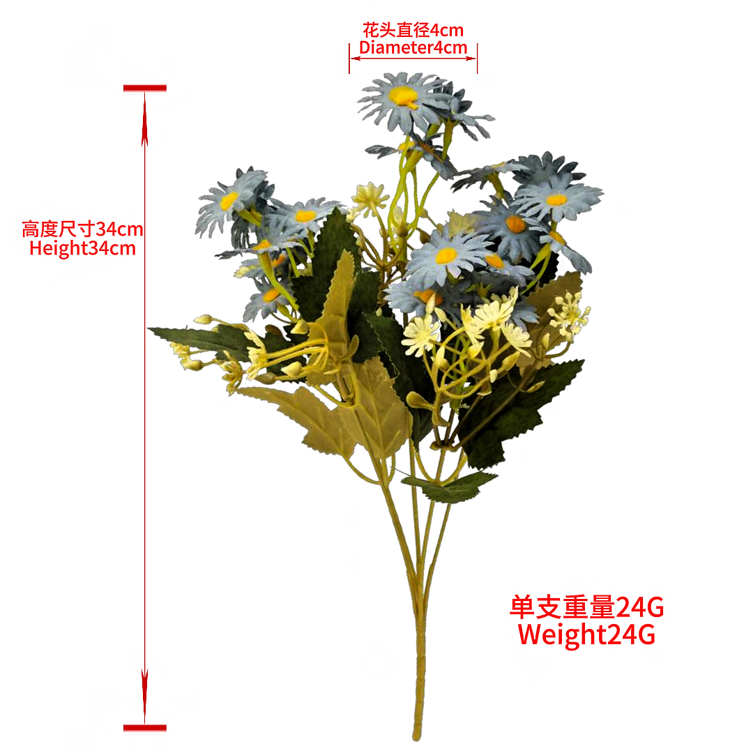A combination of 25 small daisies, autumn-colored flower bouquets, woolen floral art tape, preserved flowers, decorative flower mud, and fruit wrapping paper details Picture