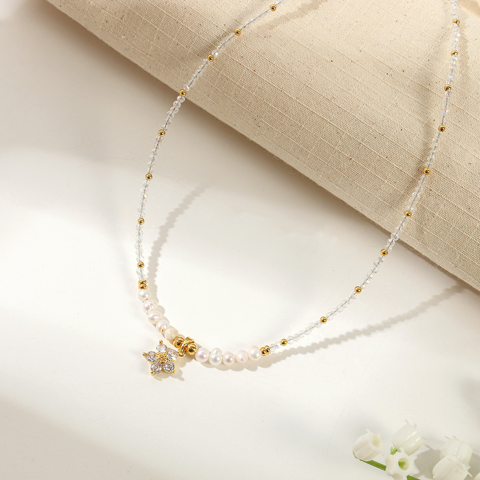云逸饰家 优雅水晶珍珠项链时尚简约百搭送女友礼物现货批发新款珍珠项链007-01详情2