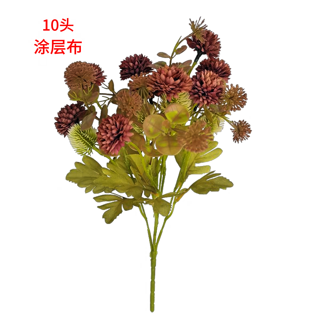 Wind chime balls, chrysanthemum bouquets, simulated moss grass decorations, living room, bedroom, table ornaments, creative home decoration Specification image