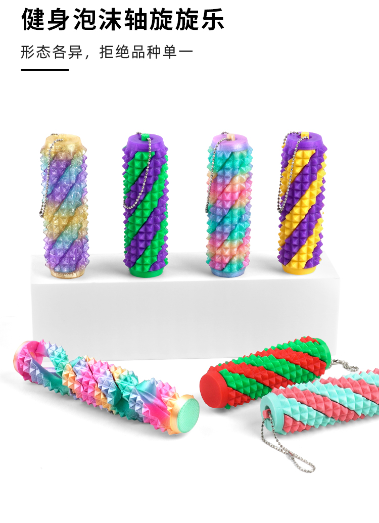 圣诞节跨境3d打印推推乐健身泡沫轴挂件玩具工艺品批发详情4