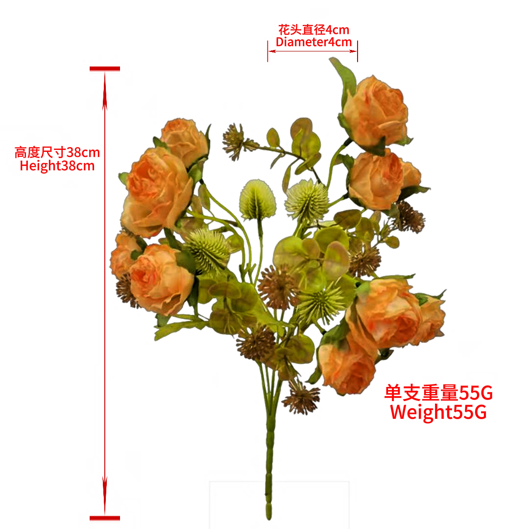 Rose bouquets, genuine baked edge rose arrangements, artificial plant walls, wedding decorations, artificial flowers, waterfall flower art arrangements details Picture