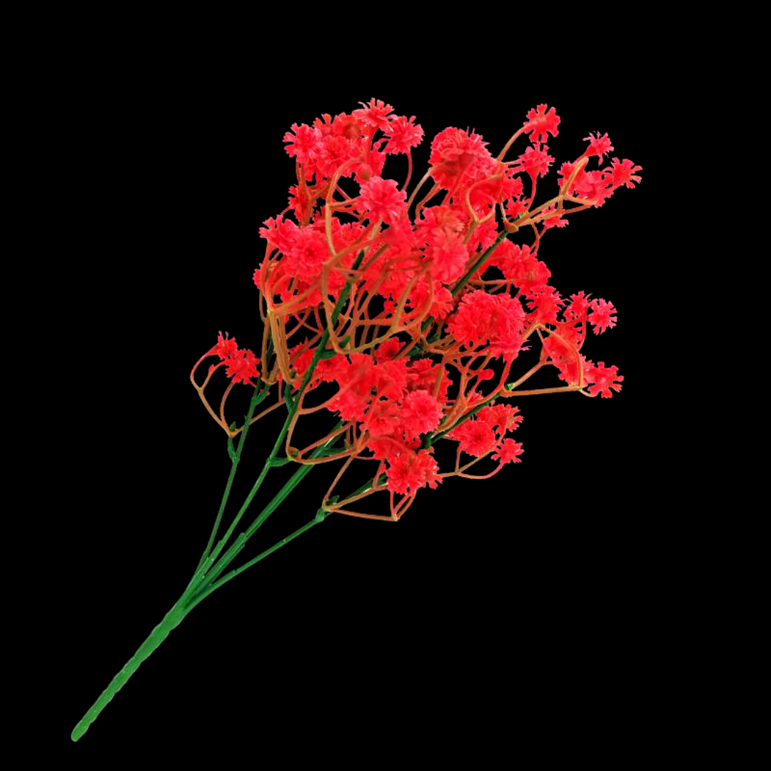 Red baby's breath small soft rubber flower bouquets, artificial flower woolen flower bouquets, wedding background flower decorations Specification image
