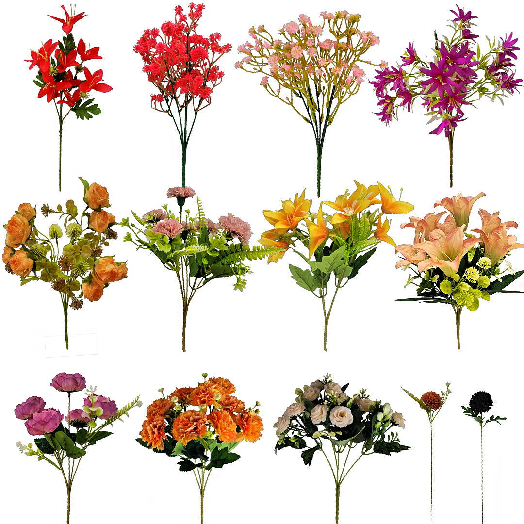 仿真花束花枝花瓣花朵各种花型紫藤花假花防真插花花艺塑料花卉装饰品