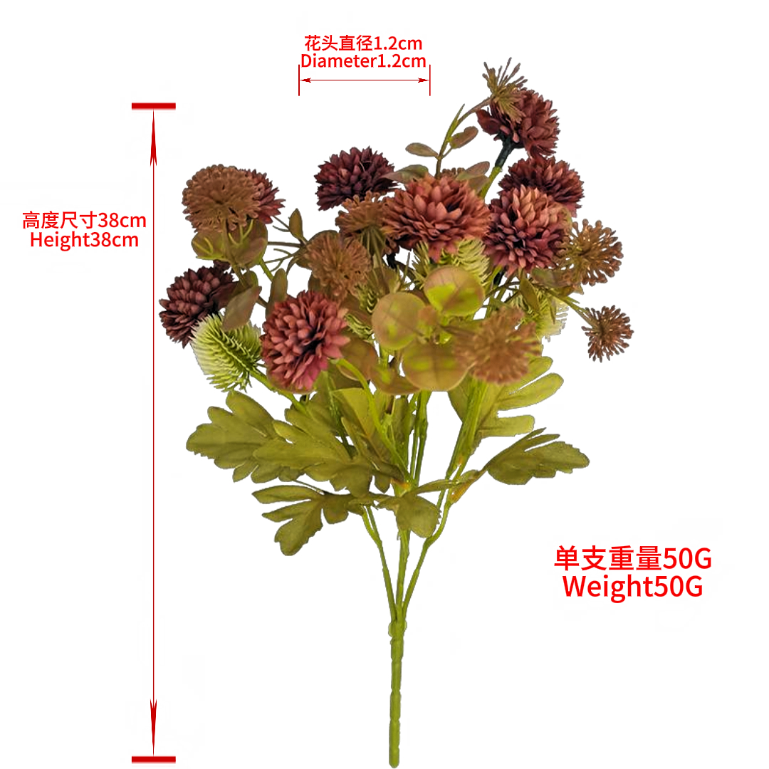Wind chime balls, chrysanthemum bouquets, simulated moss grass decorations, living room, bedroom, table ornaments, creative home decoration details Picture