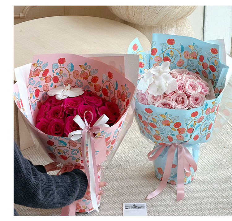 Xihua Nong Yuyin Paper Series vine flower wrapping paper, plastic waterproof opp bouquet paper, flower shop floral art materials pic 8