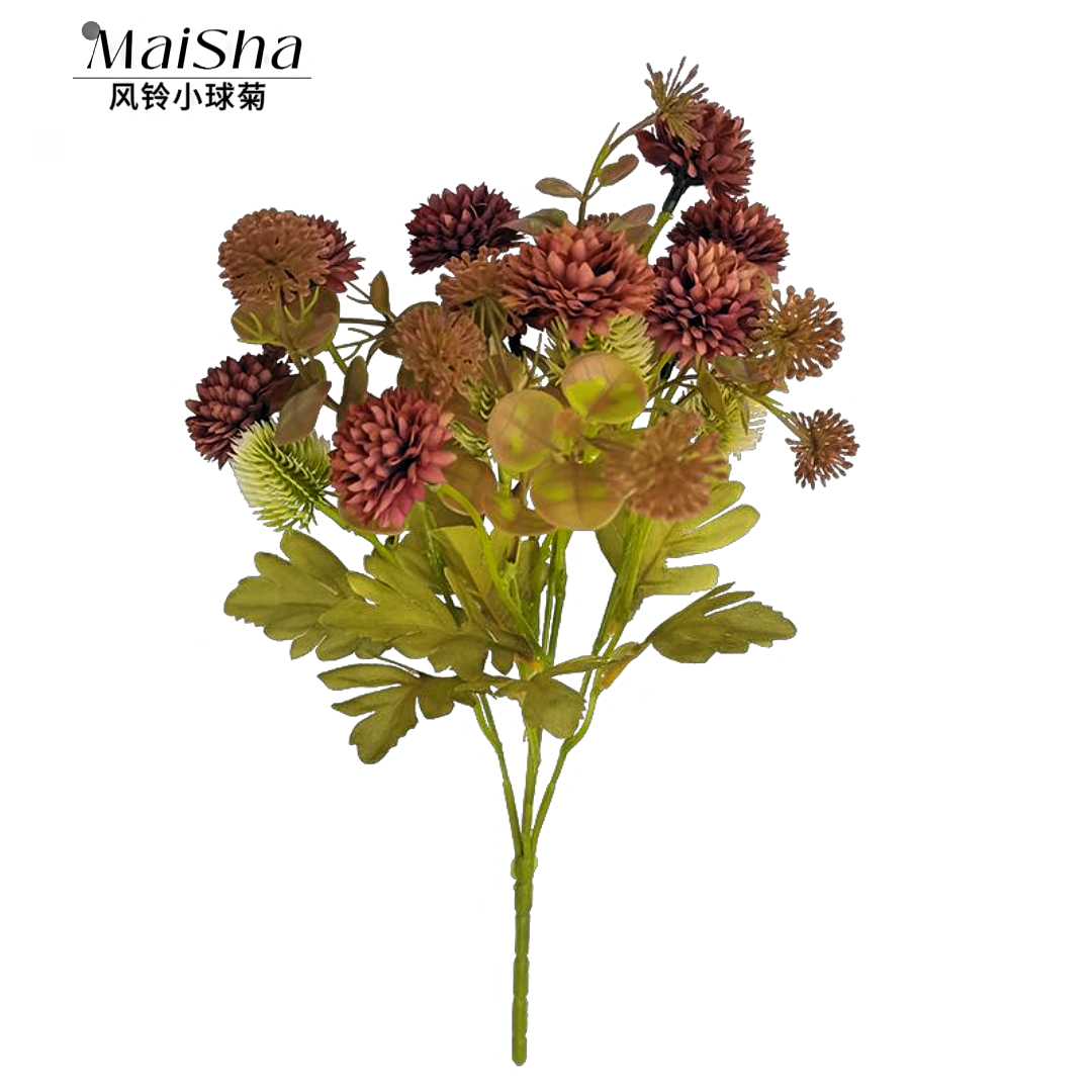 Wind chime balls, chrysanthemum bouquets, simulated moss grass decorations, living room, bedroom, table ornaments, creative home decoration