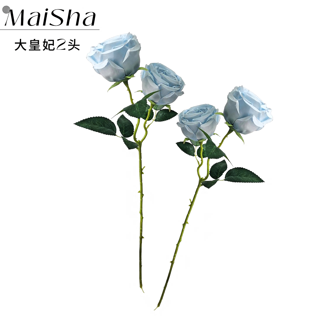 Blue rose, Empress Dowager, two-end realistic flower arrangement, artificial plant wall, waterfall, wedding decoration, artificial flower art