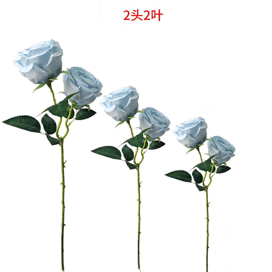Blue rose, Empress Dowager, two-end realistic flower arrangement, artificial plant wall, waterfall, wedding decoration, artificial flower art Specification image