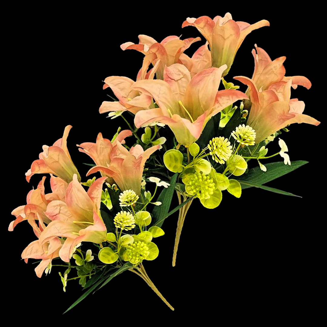 Artificial lily bouquets, 7-head flower arrangements, artificial flowers, woolen floral art, wedding backgrounds, sacrificial items, and decorative items Application Scenario