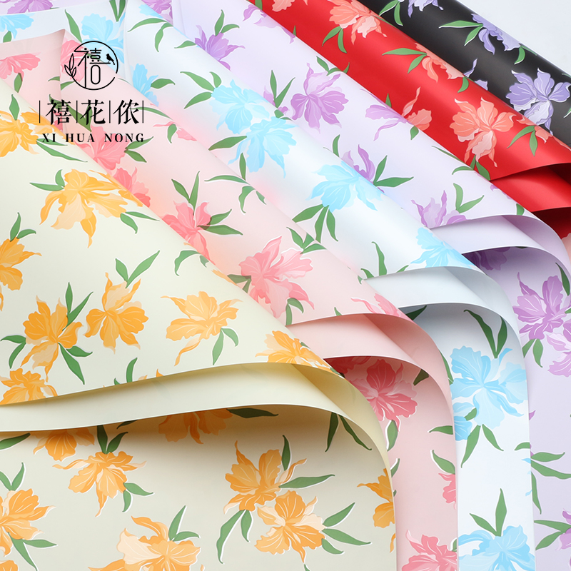 禧花侬 羽茵纸系列绽放鲜花包装欧雅纸印花防水opp花店花艺资材批发