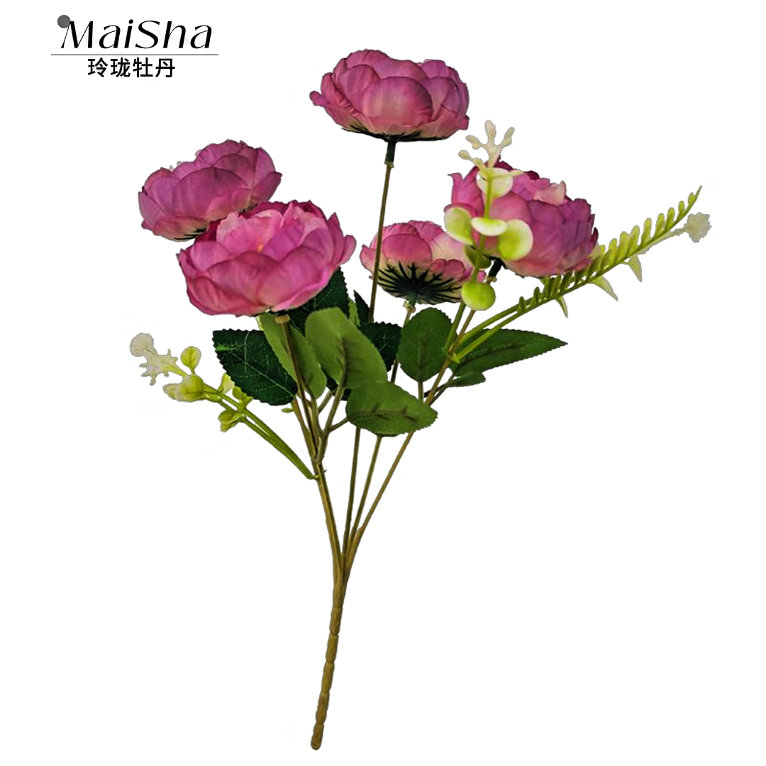 Pink exquisite peony bouquets, artificial flowers, fake flower bouquets, wedding background floral art supplies, multi-purpose decoration