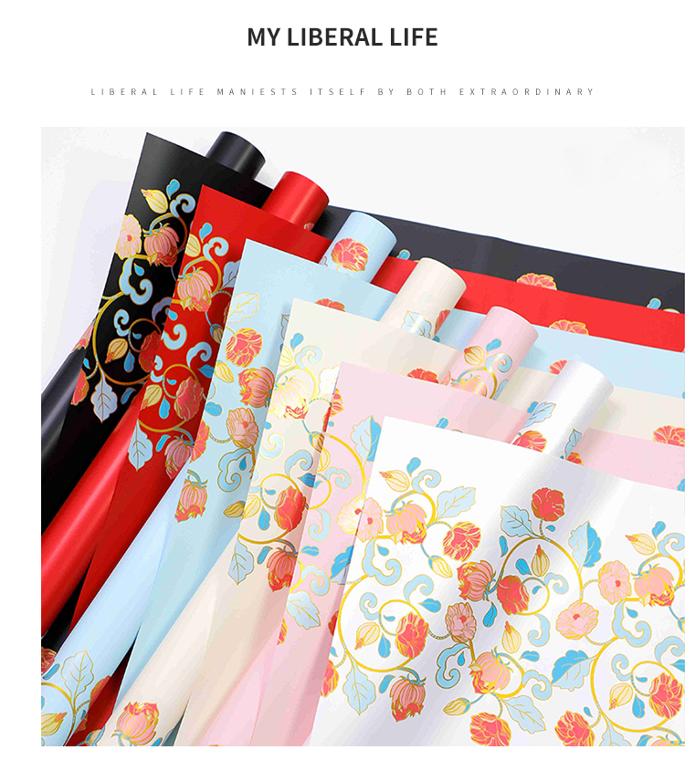 Xihua Nong Yuyin Paper Series vine flower wrapping paper, plastic waterproof opp bouquet paper, flower shop floral art materials pic 7